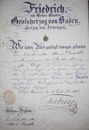 Urkunde für orden vom - urkunde,