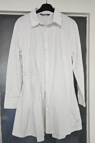 Weißes zara hemdblusenkleid - weißes,