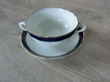 8-TEILIG! HUTSCHENREUTHER SUPPENTASSEN SET  MARIA THERESIA KOBALT BLAU - TOP!