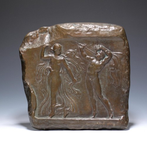 Bronze relief mänade - relief,