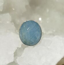 Ring mit einem facettierten Aquamarin - 925er Silber - Gr. 18,1 -