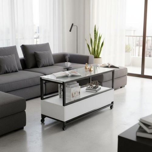 Rollbarer sofatisch mit - rollbarer,