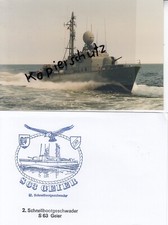 P6113 Schnellboot S63 GEIER ,Bundesmarine, Stb, Schiffsfoto mit Schiffstempel
