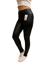 Leggins Hose Lederlook Kunstleder Optik Thermo  Stretch Leggings Thermo Casual
