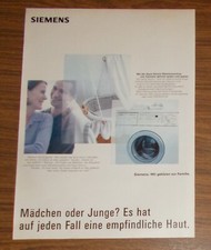 Seltene Werbung SIEMENS SIWAMAT Aqua-Sensor Waschmaschine 1998
