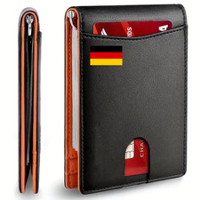 Slim leder wallet rfid schutz - leder,