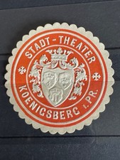 REKLAMEMARKE SIEGELMARKE STADT THEATER KOENIGSBERG i.PR.   VON  1910 KÖNIGSBERG