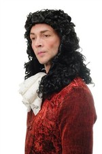Perücke Herren historisch Renaissance Barock Edelmann Adel König Locken Schwarz