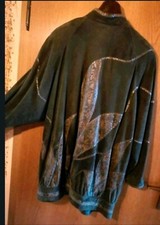 Damen Wildlederjacke Olivgrün