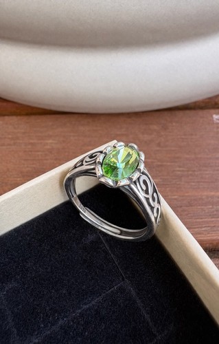 Ritter ring grüner obsidian - /,