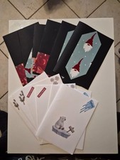 12 Blanko große Glückwunschkarten Weihnachten A5  weiß schwarz