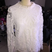 Italy Spitzen Bluse Netz Pulli