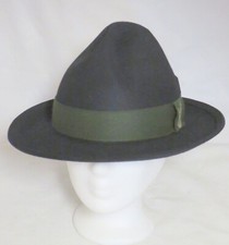 Faustmann Herrenfilzhut 56 Trachten Dreispitz Jägerhut Nachtblau breite Krempe