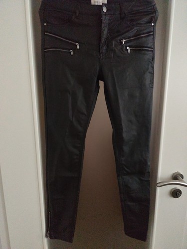 Hose schwarz lederoptik l - schwarz, gr.