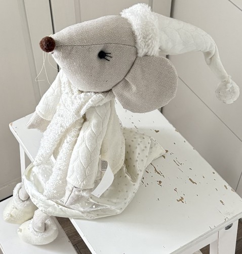 Stofftier maus kleid weiss - maus, kleid,