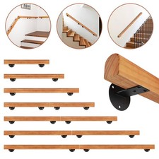 Holzhandlauf Wandhalterung Treppengeländer Rutschfester 50-200cm Runder 42 mm Ø