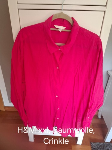 Pinke crinklebluse gr xxl - pinke,