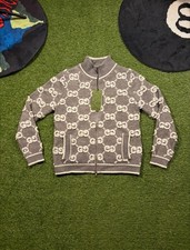 Gucci Cardigan Größe M Neu Mit Etikett Grau Weiß Unisex