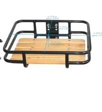 Vorderrad Gepäckträger für Ihr Fahrrad mit Ladefläche aus Metall und Holz 