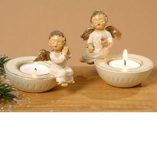 Teelichthalter 2er Set Engel Weihnachten Advent Kerzen Tischdeko