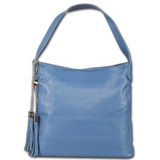 Florence Damen Schultertasche Hobo Bag Leder Tasche jeansblau OTF180M6