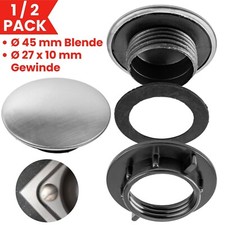 Spülbecken Wasserhahn Loch Abdeckung Ø 45 mm Blende Edelstahl Deckrosette Hahn