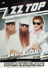 Top konzertplakat von - zz, 1986