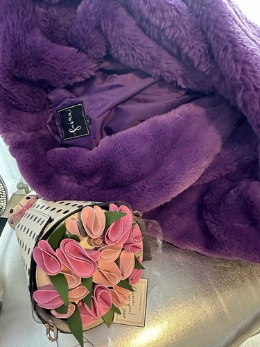 Teddyplüsch mantel violett - mantel, ,