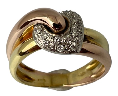 Moderner herz ring - moderner, tricolor