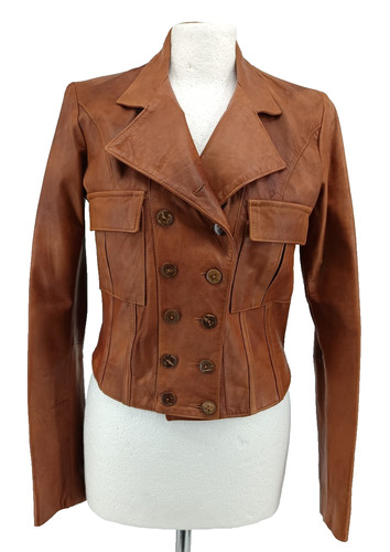 Damen lederjacke braun - damen,