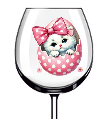 12x ostern weiße katze ei - im,