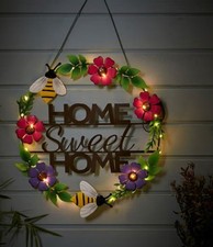 Solarleuchten Gartenleuchten Willkommen Hängeschild mit Bienen und Strömung