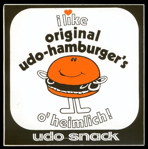 Werbe aufkleber udo snack - -,