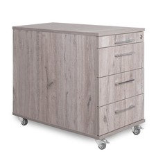 Rollcontainer 80 cm tief EIGENTLICH 3 Schubladen und Materialauszug Büroschrank