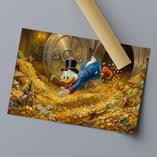 Dagobert duck poster pop art - dagobert,