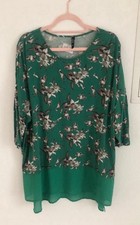 Tunika Bluse grün Blumen