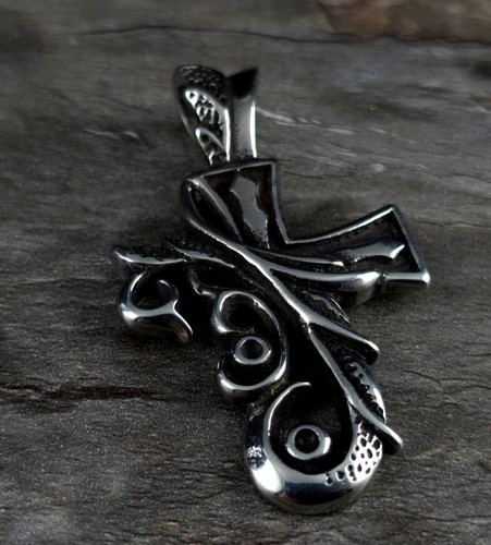 Anhänger edelstahl kreuz - edelstahl,