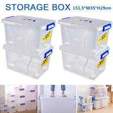 Aufbewahrungsbox mit Deckel 4er Set 35 Liter Kunststoffbox Plastikbox Box 35L DE