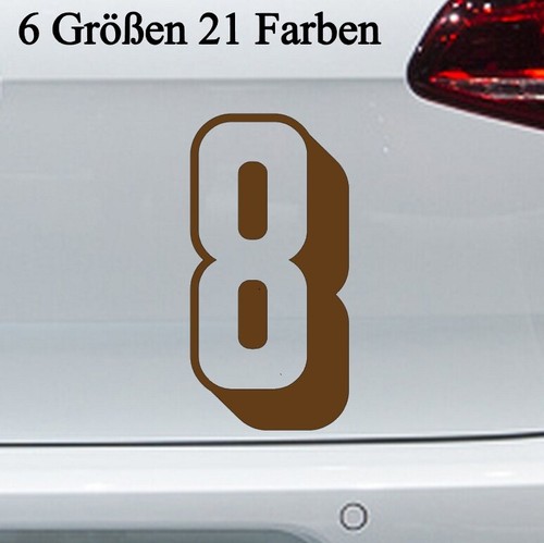 Zahl acht aufkleber 6 - 8, -6