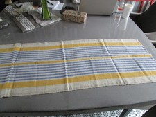 "Hammerteil" Tischläufer /Tischdecke  Skandi Natur Blau Gelb ca. 134 x 47 cm NEU