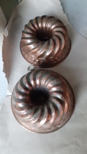 2antike backformen kupfer - backformen,