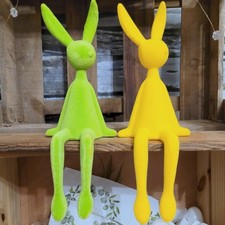 2 x Flock Hase Figur