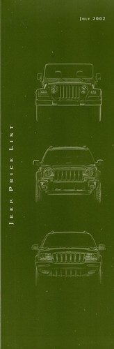 Jeep preisliste auf karte - preisliste,