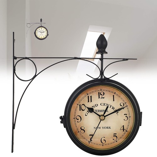 Doppelseitige uhr bahnhofsuhr - uhr,