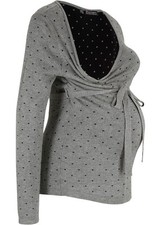 2-in-1 Umstands-und Stillpullover Feinstrick Gr. 48/50 Grau Damen Pullover Neu