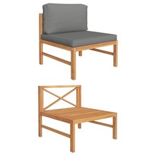 Teak Sofa mit Kissen