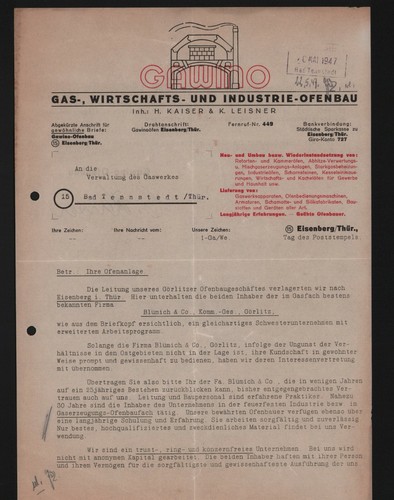 Eisenberg brief 1947 gawino - eisenberg,, 1947,