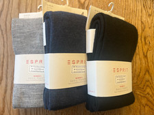 ESPRIT Damen Strumpfhose Basic B-Ware L Wollmix blickdicht schwarz grau blau
