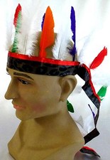 Indianer Kopfschmuck mit Federn - Kostüm Zubehör Stirnband Federhaube 126482113
