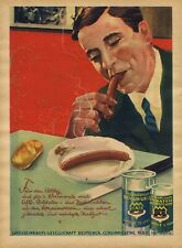 GEG Oldenburger Bockwurst XL Reklame 1930 Delikatess Würstchen Oldenburg Wurst